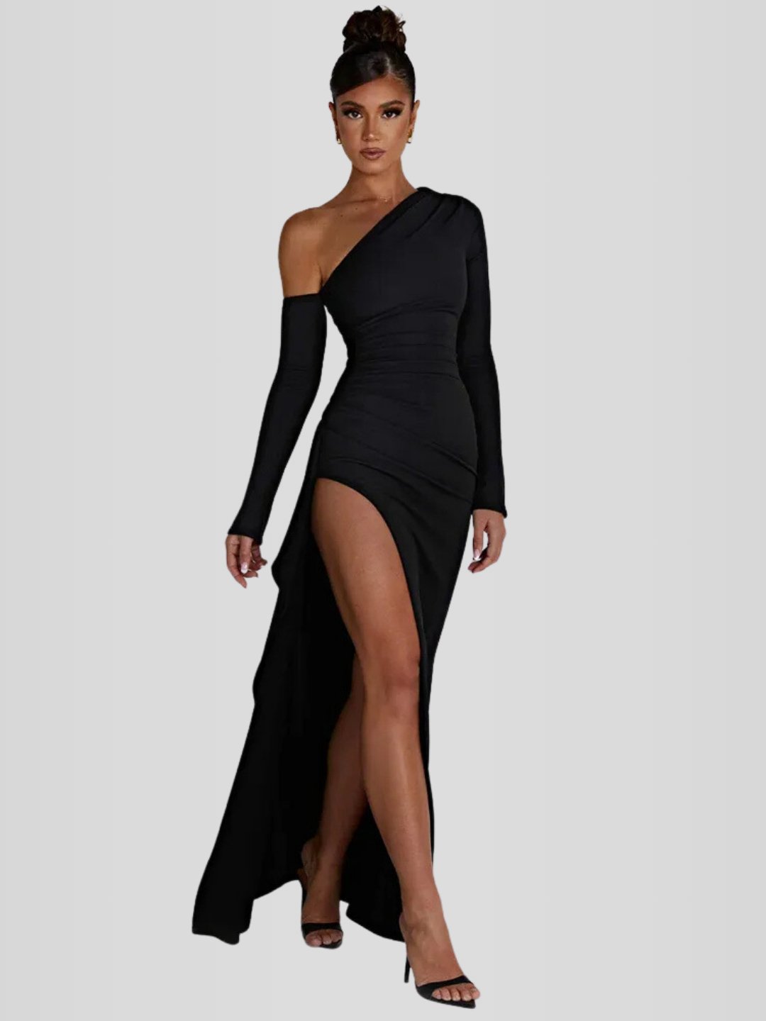 Long Evening Dress with Long Sleeve – Luna Model
