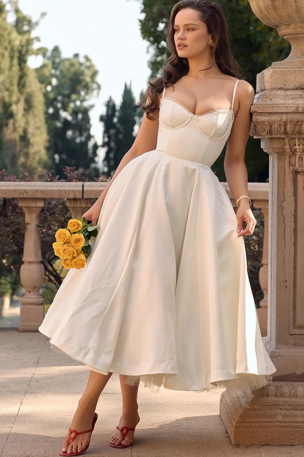 Cloe Midi Dress - Shapes the Waist | Double Layer