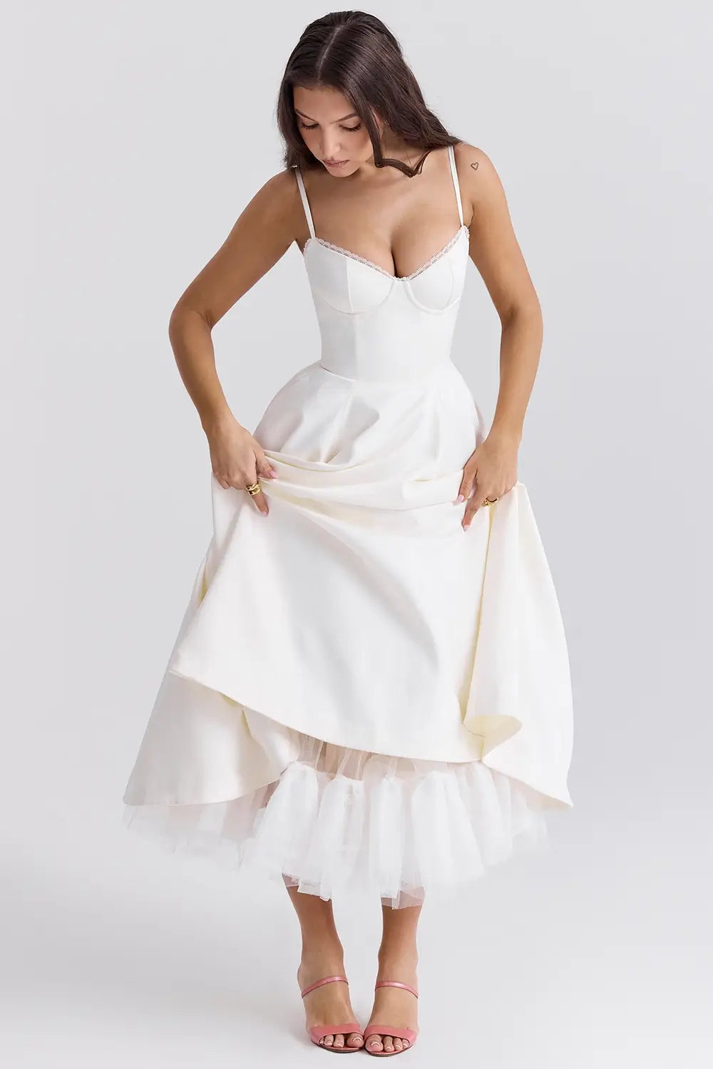 Cloe Midi Dress - Shapes the Waist | Double Layer