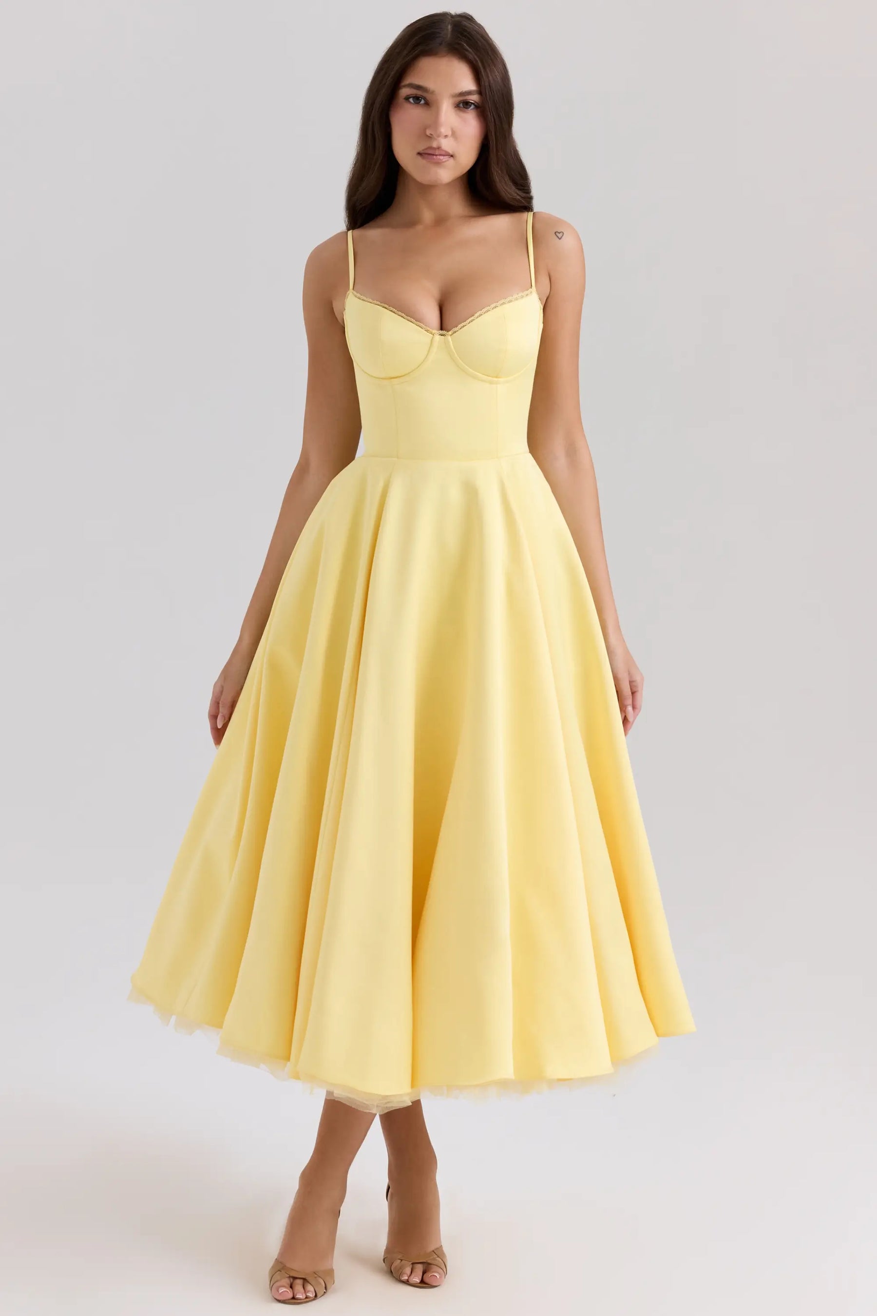 Cloe Midi Dress - Shapes the Waist | Double Layer