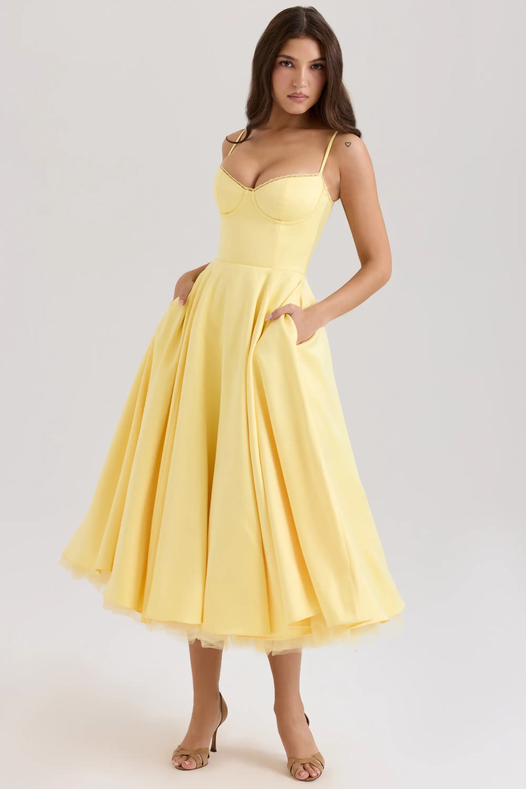 Cloe Midi Dress - Shapes the Waist | Double Layer