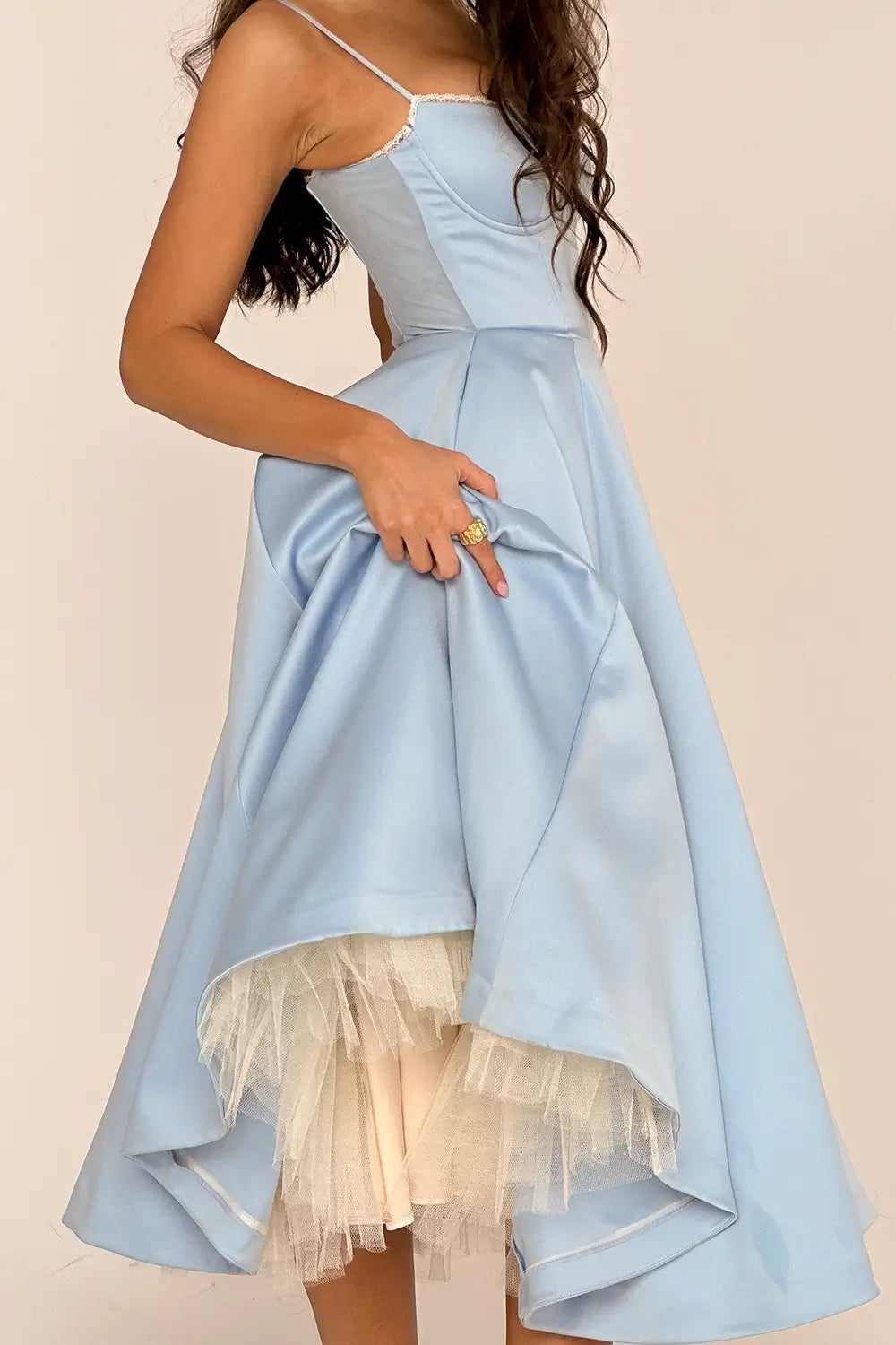 Cloe Midi Dress - Shapes the Waist | Double Layer