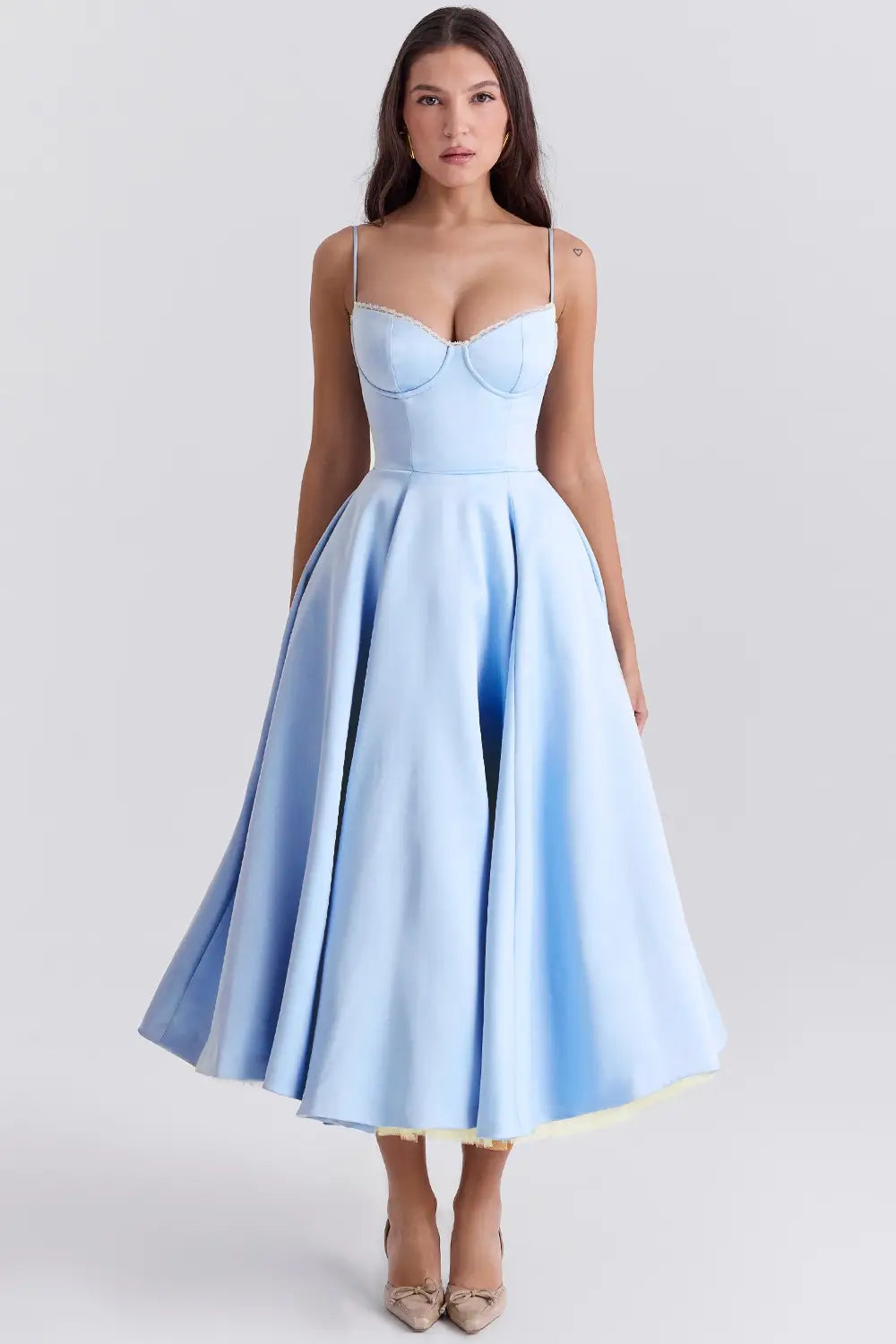Cloe Midi Dress - Shapes the Waist | Double Layer