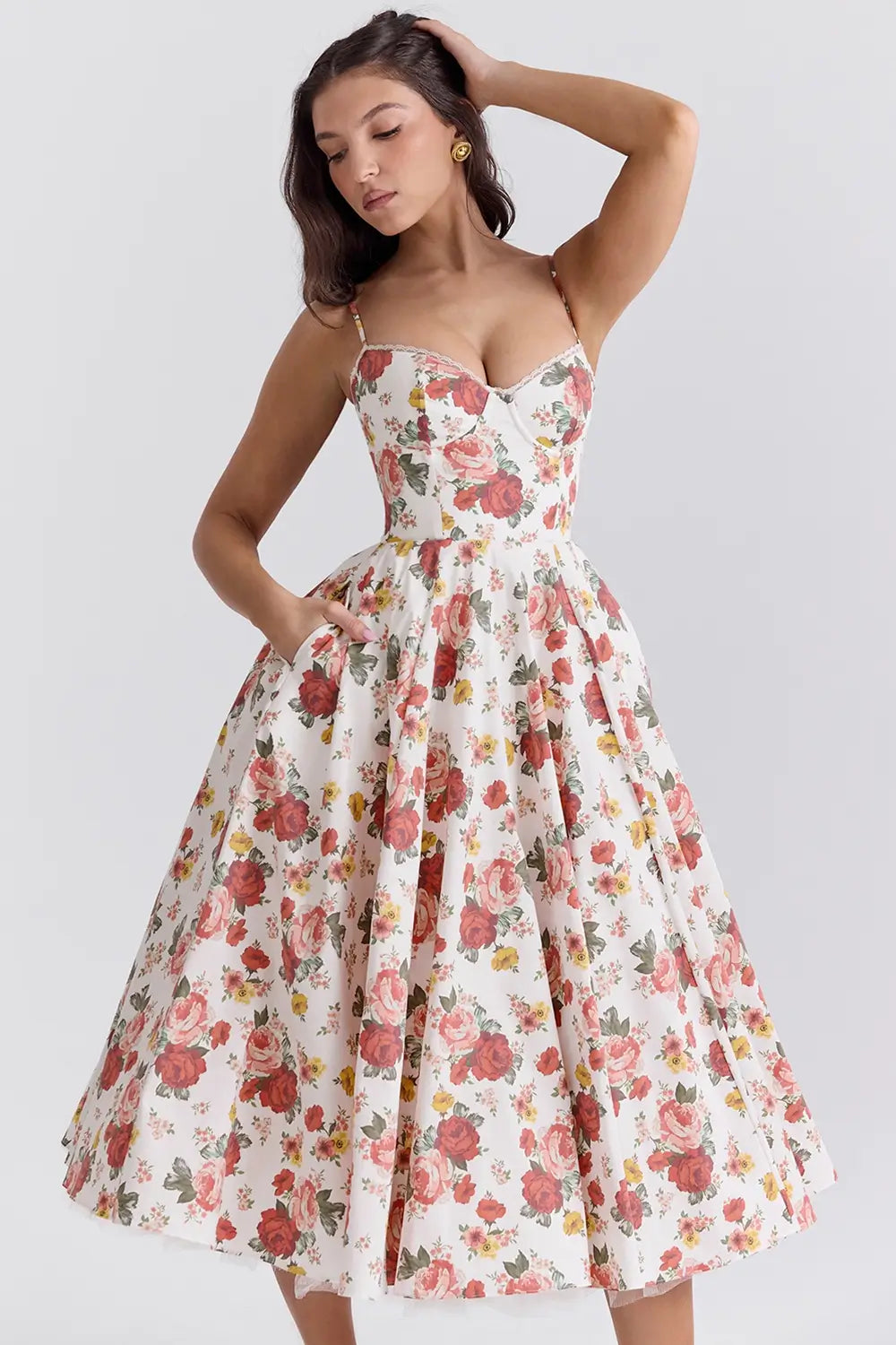 Cloe Midi Dress - Shapes the Waist | Double Layer