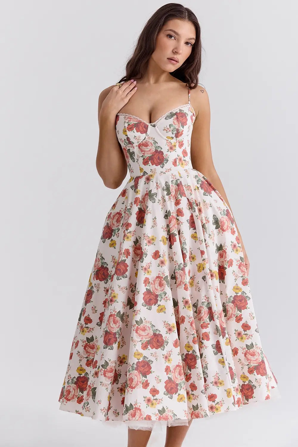 Cloe Midi Dress - Shapes the Waist | Double Layer