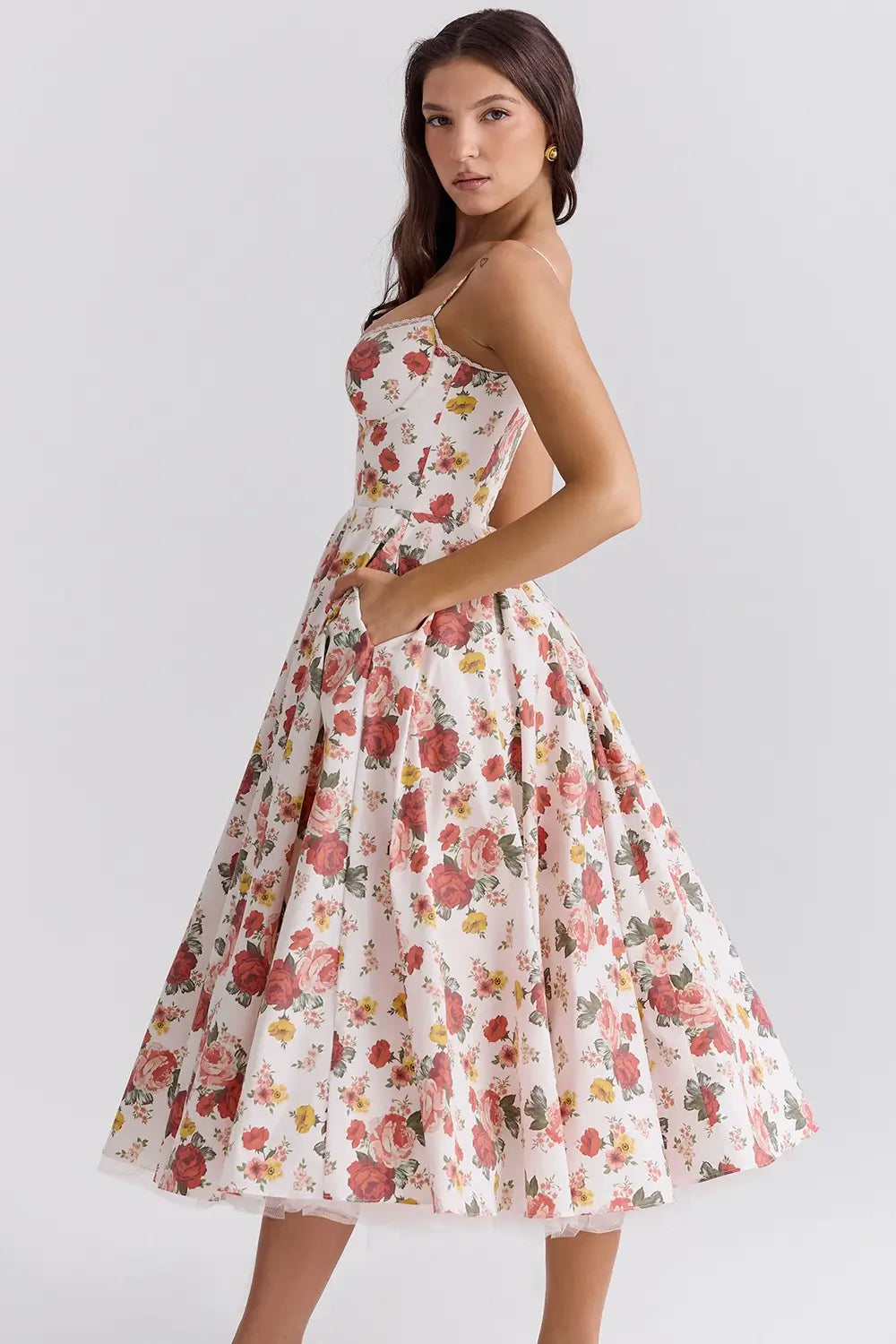 Cloe Midi Dress - Shapes the Waist | Double Layer