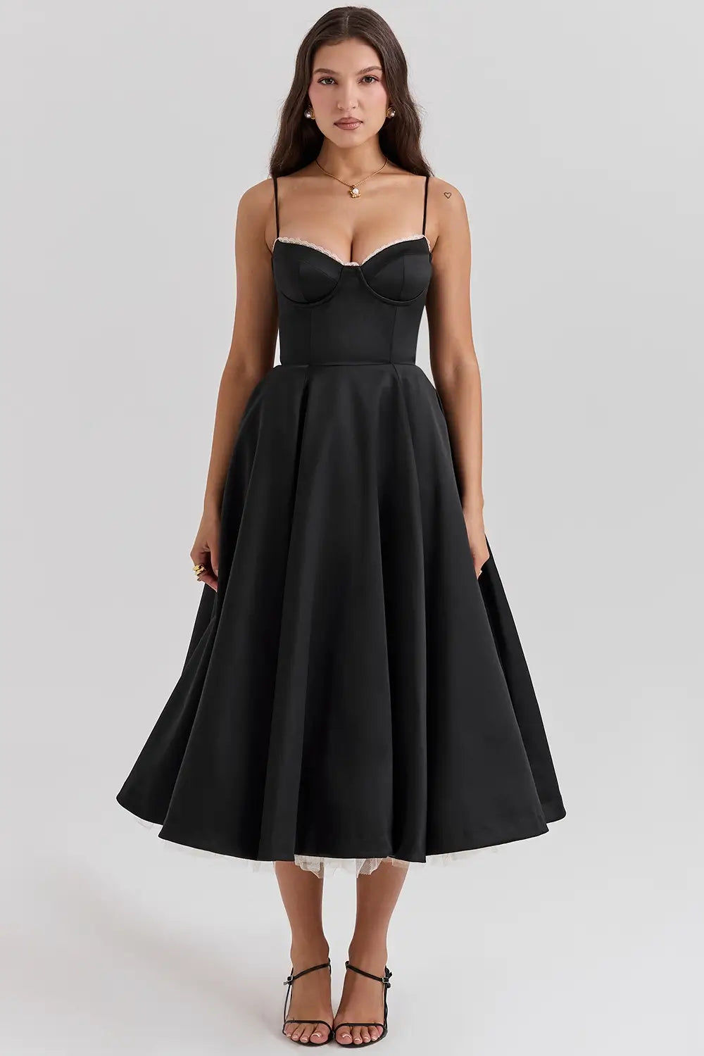 Cloe Midi Dress - Shapes the Waist | Double Layer
