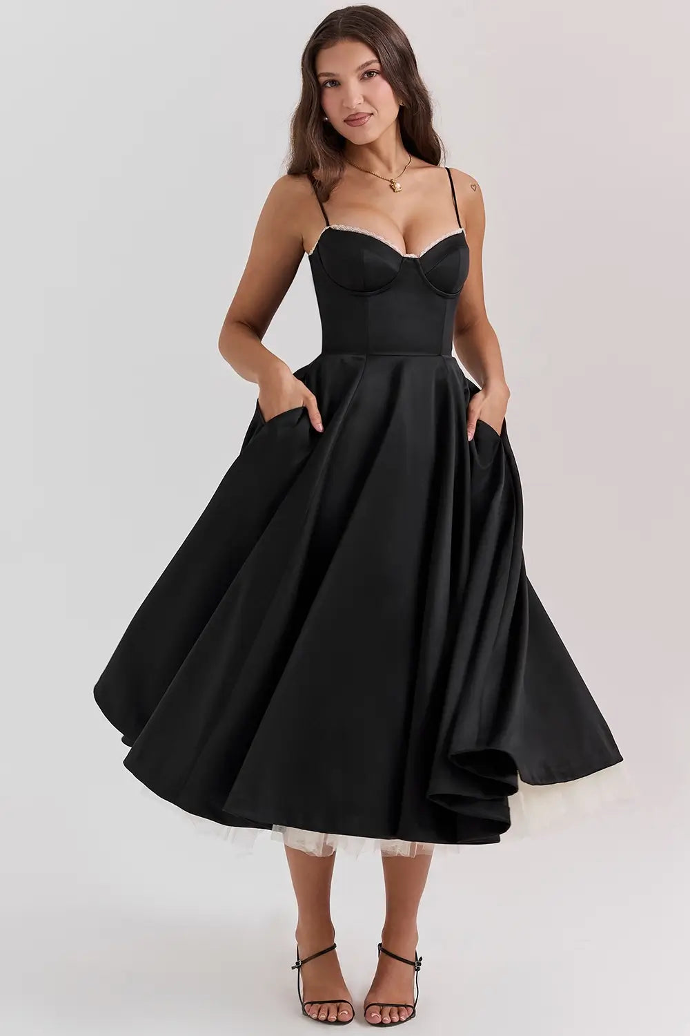 Cloe Midi Dress - Shapes the Waist | Double Layer