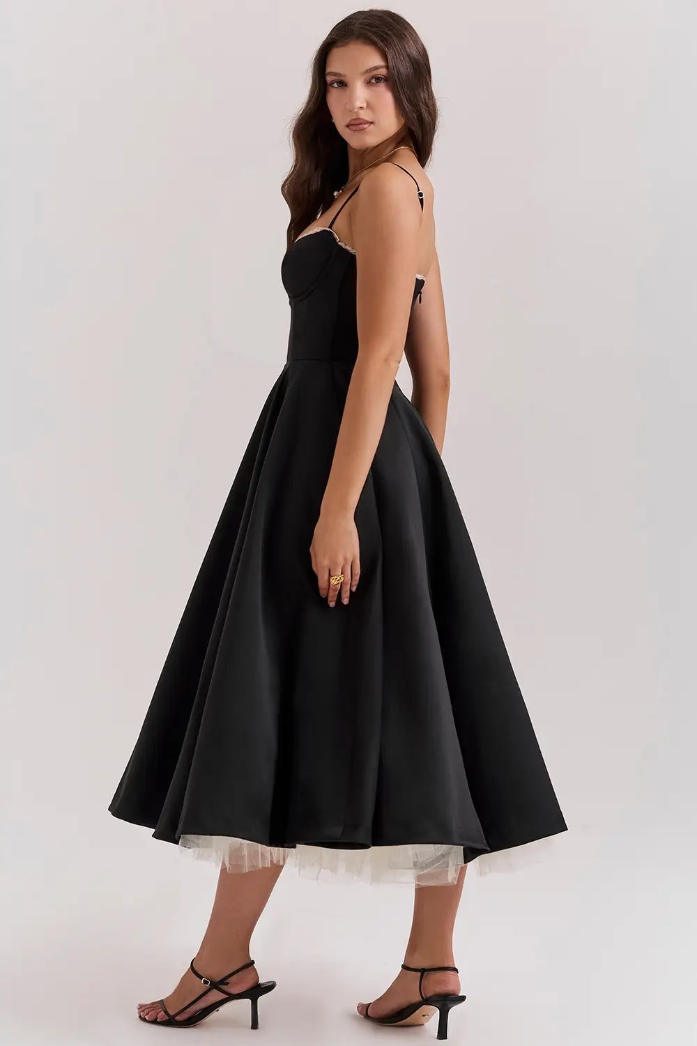 Cloe Midi Dress - Shapes the Waist | Double Layer