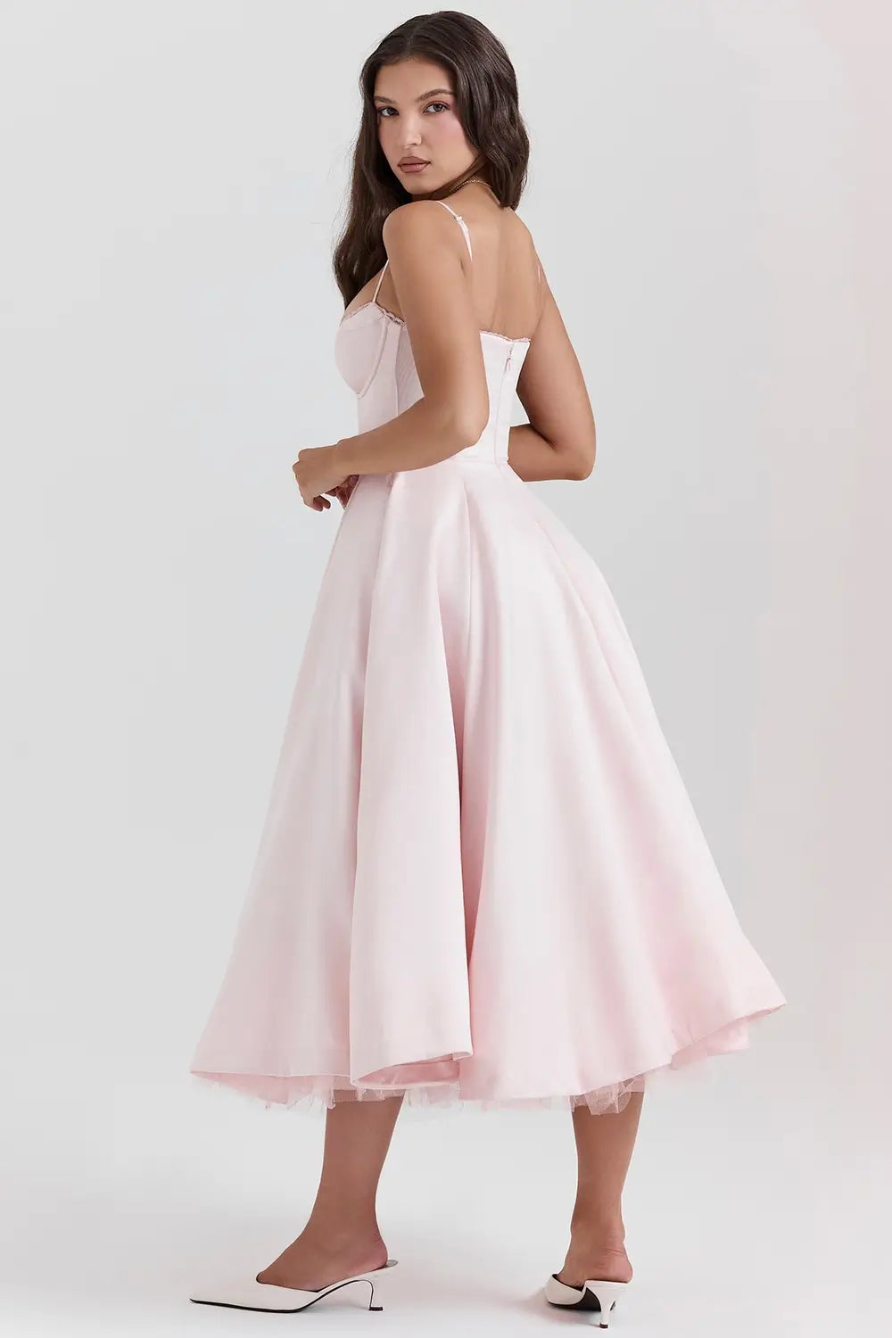 Cloe Midi Dress - Shapes the Waist | Double Layer