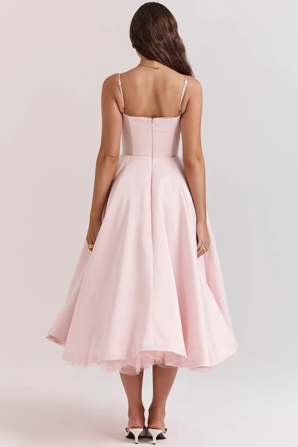 Cloe Midi Dress - Shapes the Waist | Double Layer