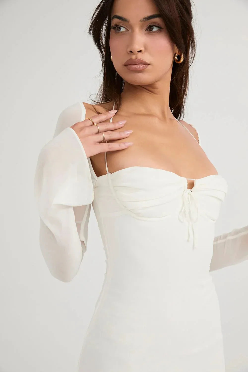 Short Dress with Long Sleeve for Garden Wedding – Olivia