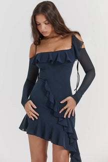 Midi Dress with Neckline and Straps - Valentina