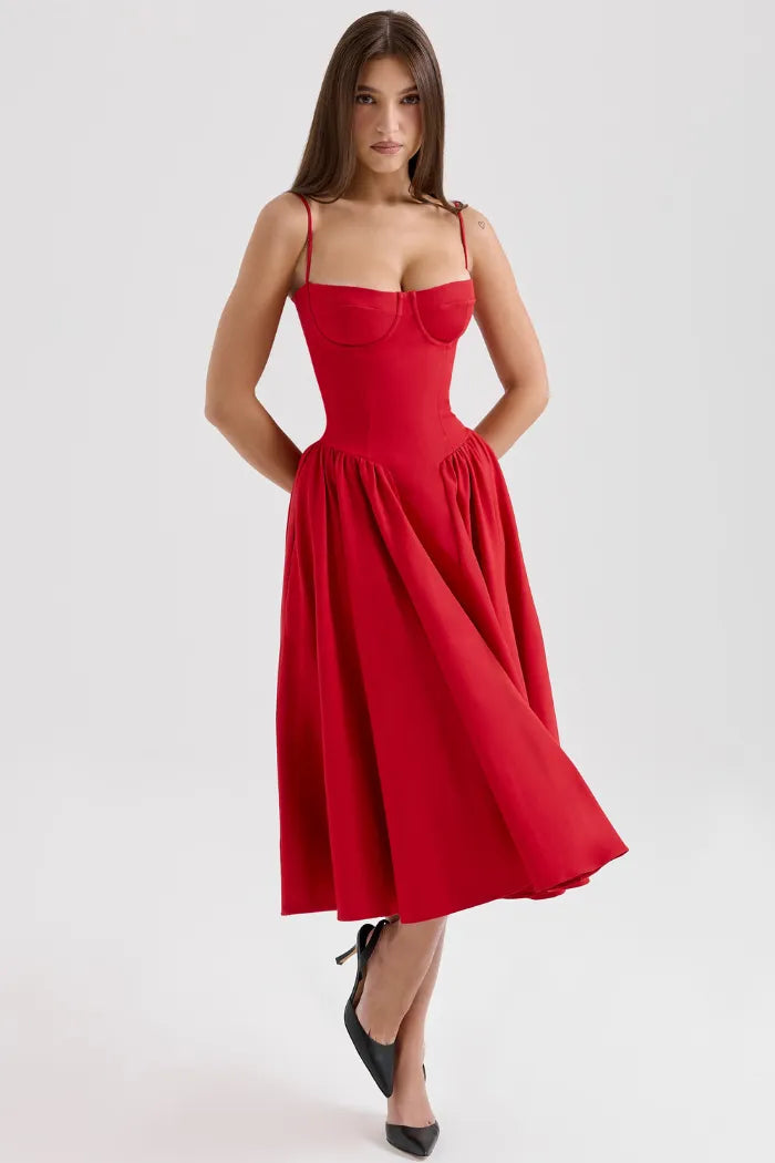 Slim Fit Midi Dress - Yang Model