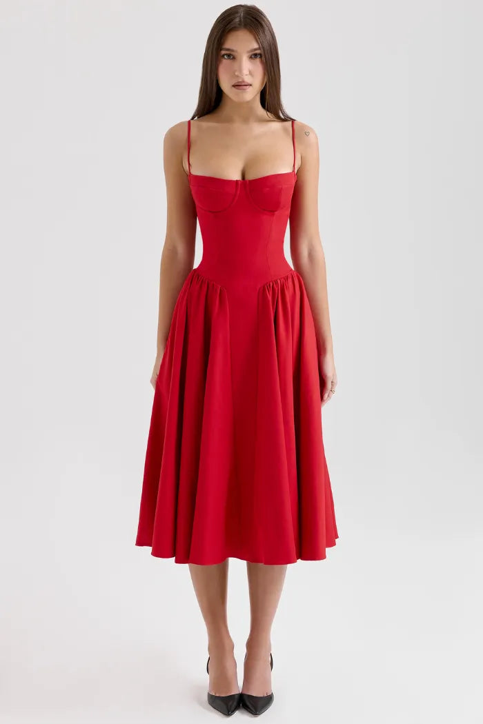 Slim Fit Midi Dress - Yang Model