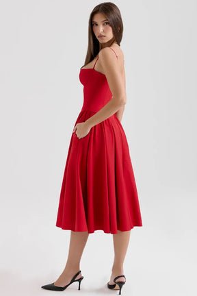 Slim Fit Midi Dress - Yang Model