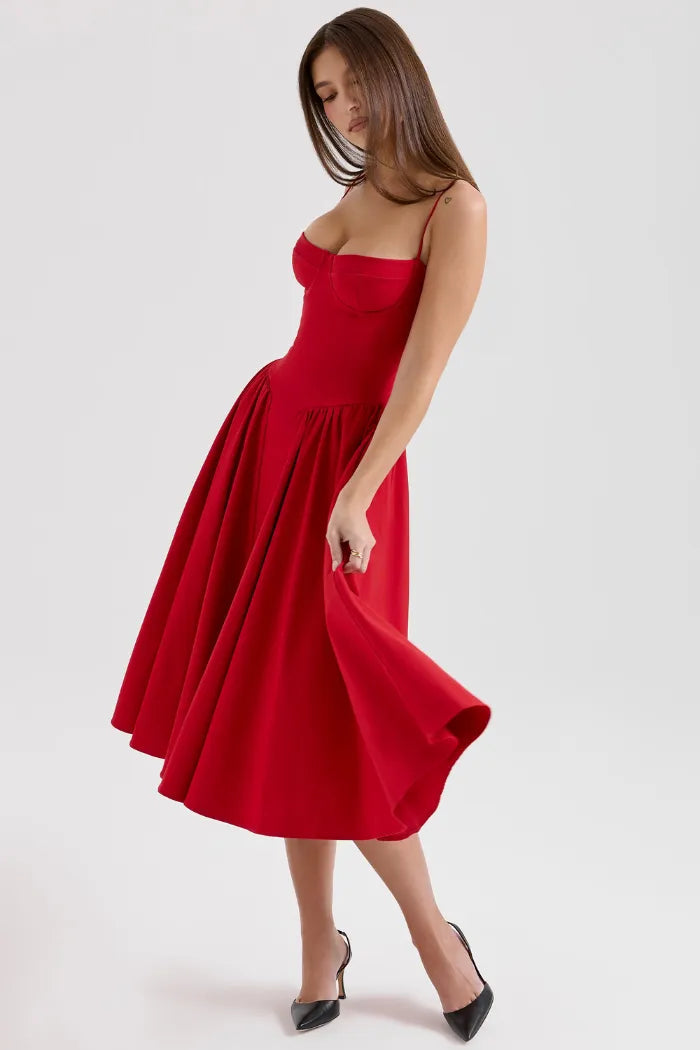 Slim Fit Midi Dress - Yang Model