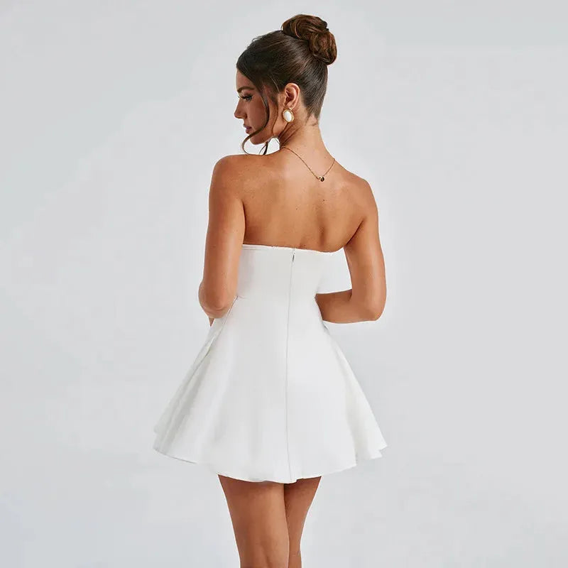Short elegant dress with bow – Ideal for civil wedding | Alice