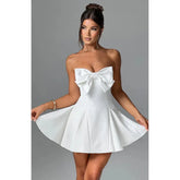 Short elegant dress with bow – Ideal for civil wedding | Alice