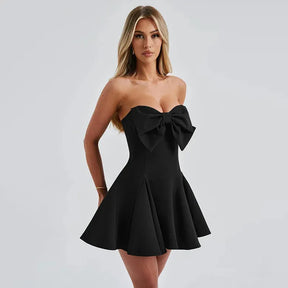Short elegant dress with bow – Ideal for civil wedding | Alice