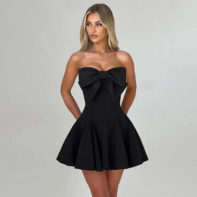 Short elegant dress with bow – Ideal for civil wedding | Alice