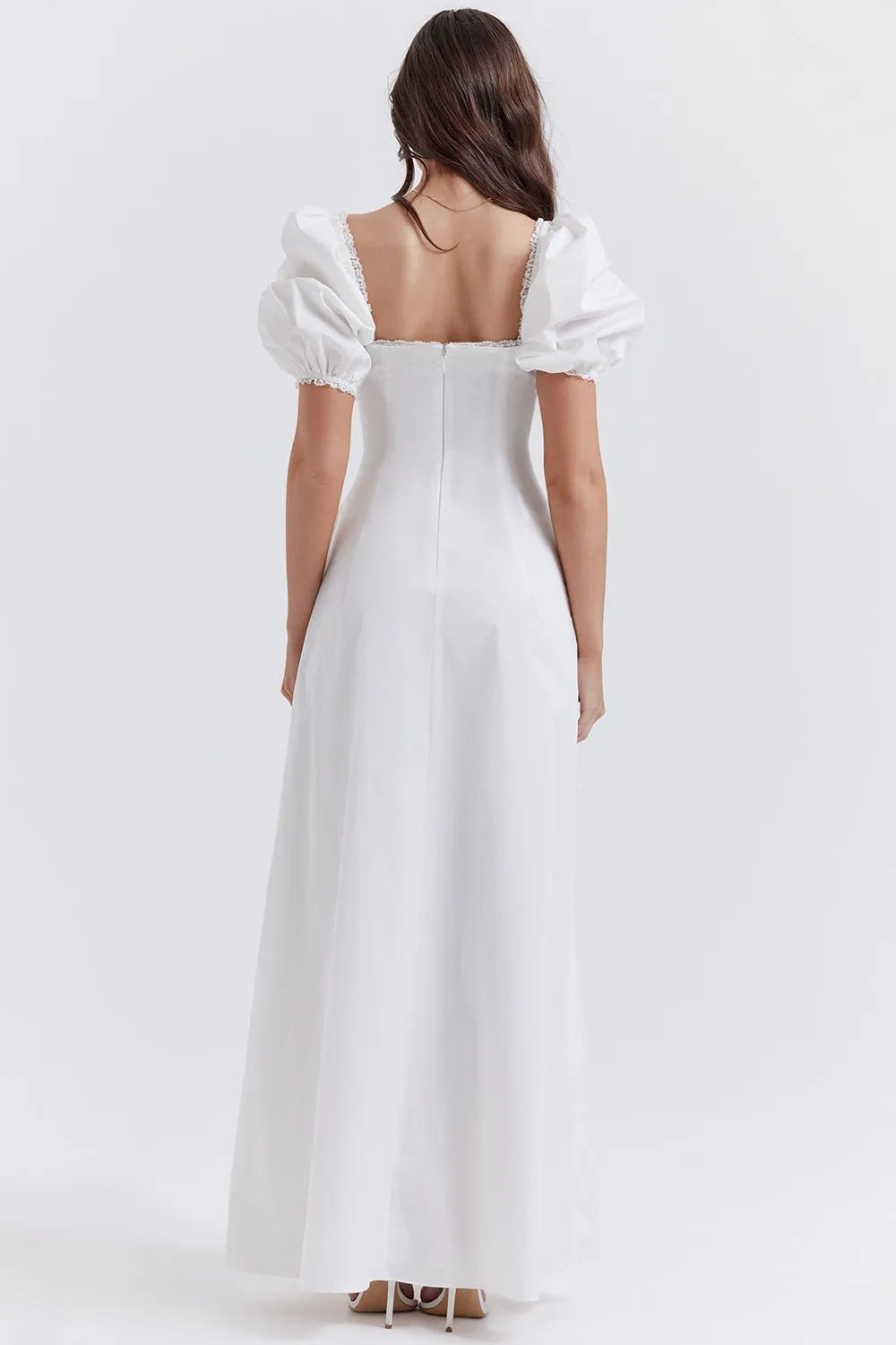 Long White Cotton Dress - Luna Belle
