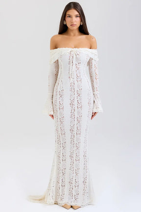 Long White Lace Wedding Dress – Model Vittoria