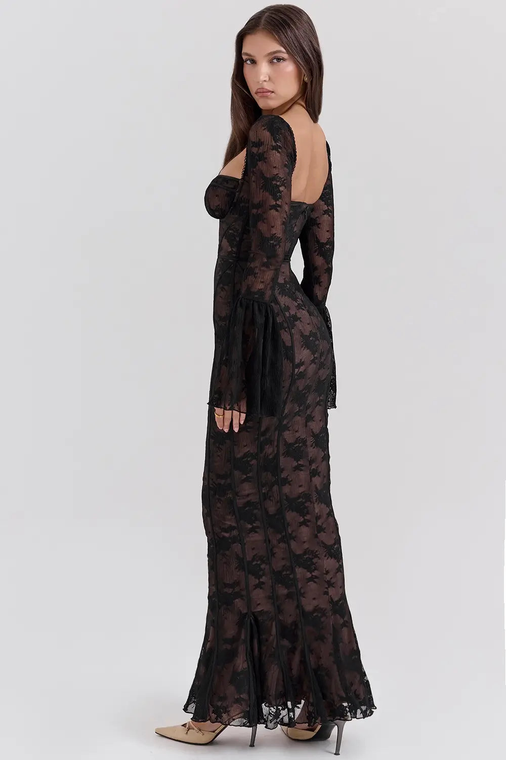 Long Dress with Long Sleeves - Sueli Model
