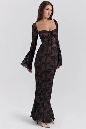 Long Dress with Long Sleeves - Sueli Model