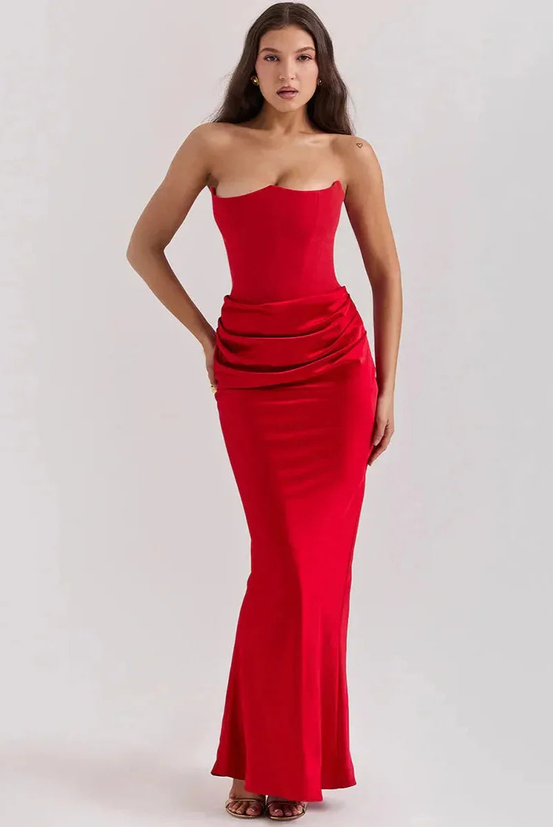 Long Satin Dress Model Thais