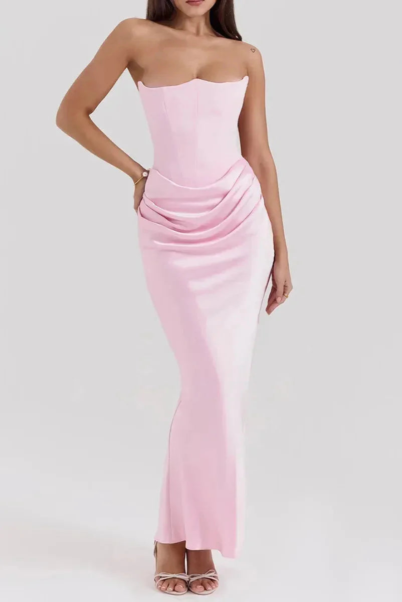Long Satin Dress Model Thais