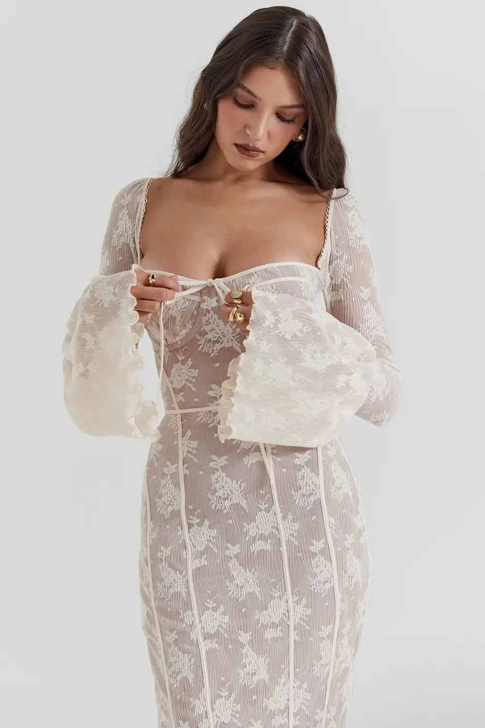 Long Dress with Long Sleeves - Sueli Model