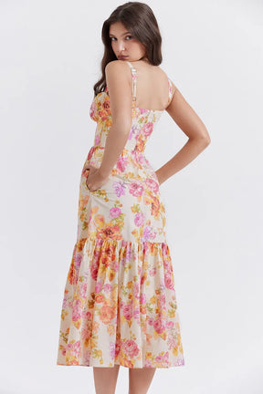 Magnolia Floral Midi Dress