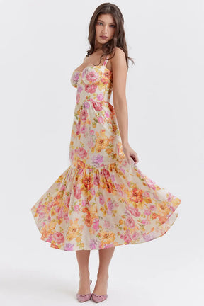 Magnolia Floral Midi Dress