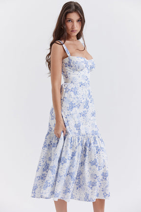 Magnolia Floral Midi Dress