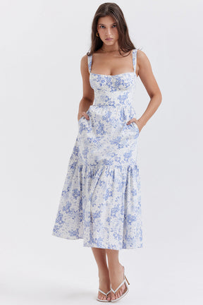 Magnolia Floral Midi Dress