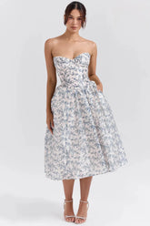 Mid-Length Floral Dress Model Estefhanie