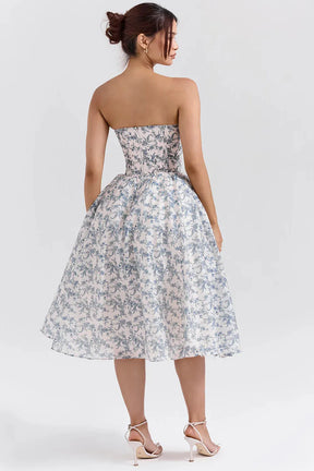 Mid-Length Floral Dress Model Estefhanie