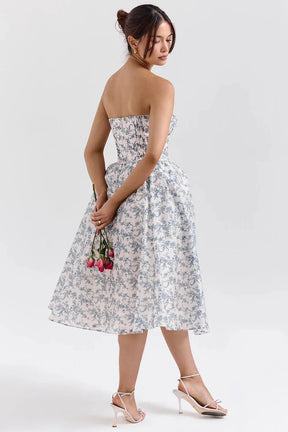 Mid-Length Floral Dress Model Estefhanie