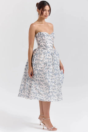Mid-Length Floral Dress Model Estefhanie