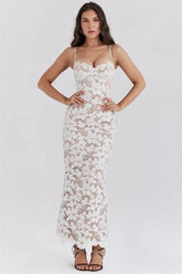 White Fitted Lace Dress for Civil Wedding – Sophia