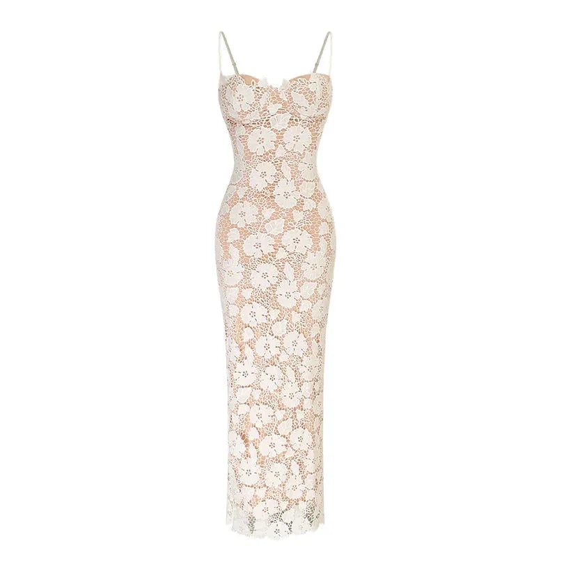 White Fitted Lace Dress for Civil Wedding – Sophia