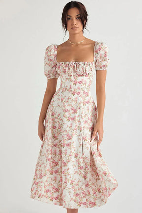 Mid-Length Dress with Adjustable Bow - Bella Fiore