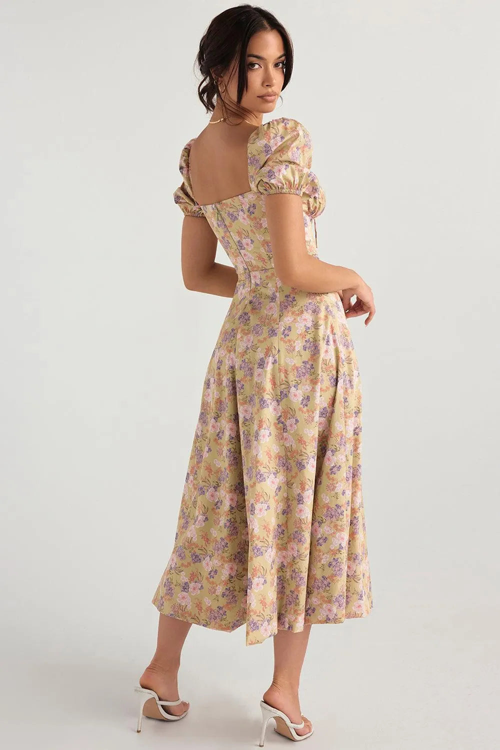 Mid-Length Dress with Adjustable Bow - Bella Fiore
