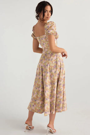 Mid-Length Dress with Adjustable Bow - Bella Fiore