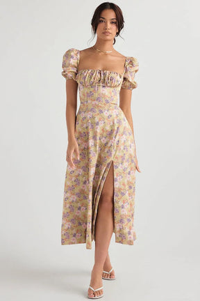 Mid-Length Dress with Adjustable Bow - Bella Fiore