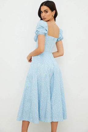 Mid-Length Dress with Adjustable Bow - Bella Fiore