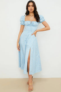 Mid-Length Dress with Adjustable Bow - Bella Fiore