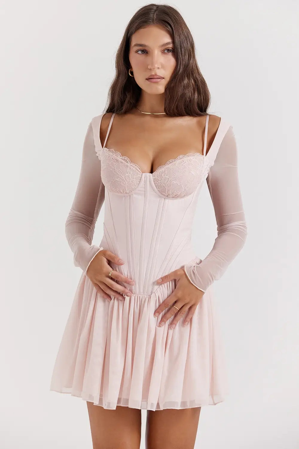 Peach Mini Corset Dress – Luciana