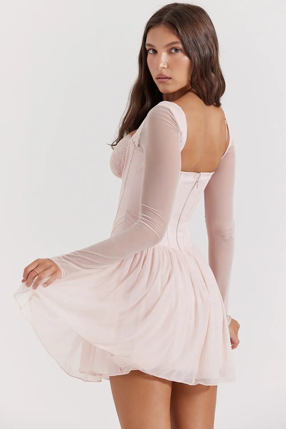 Peach Mini Corset Dress – Luciana